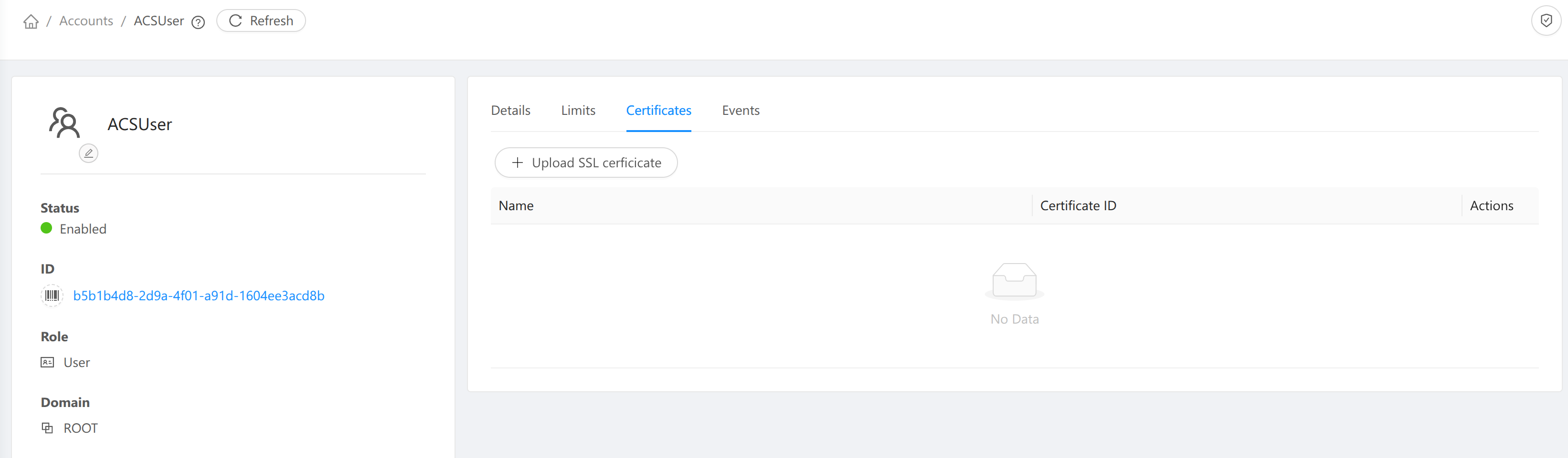 Manage certificates for account.